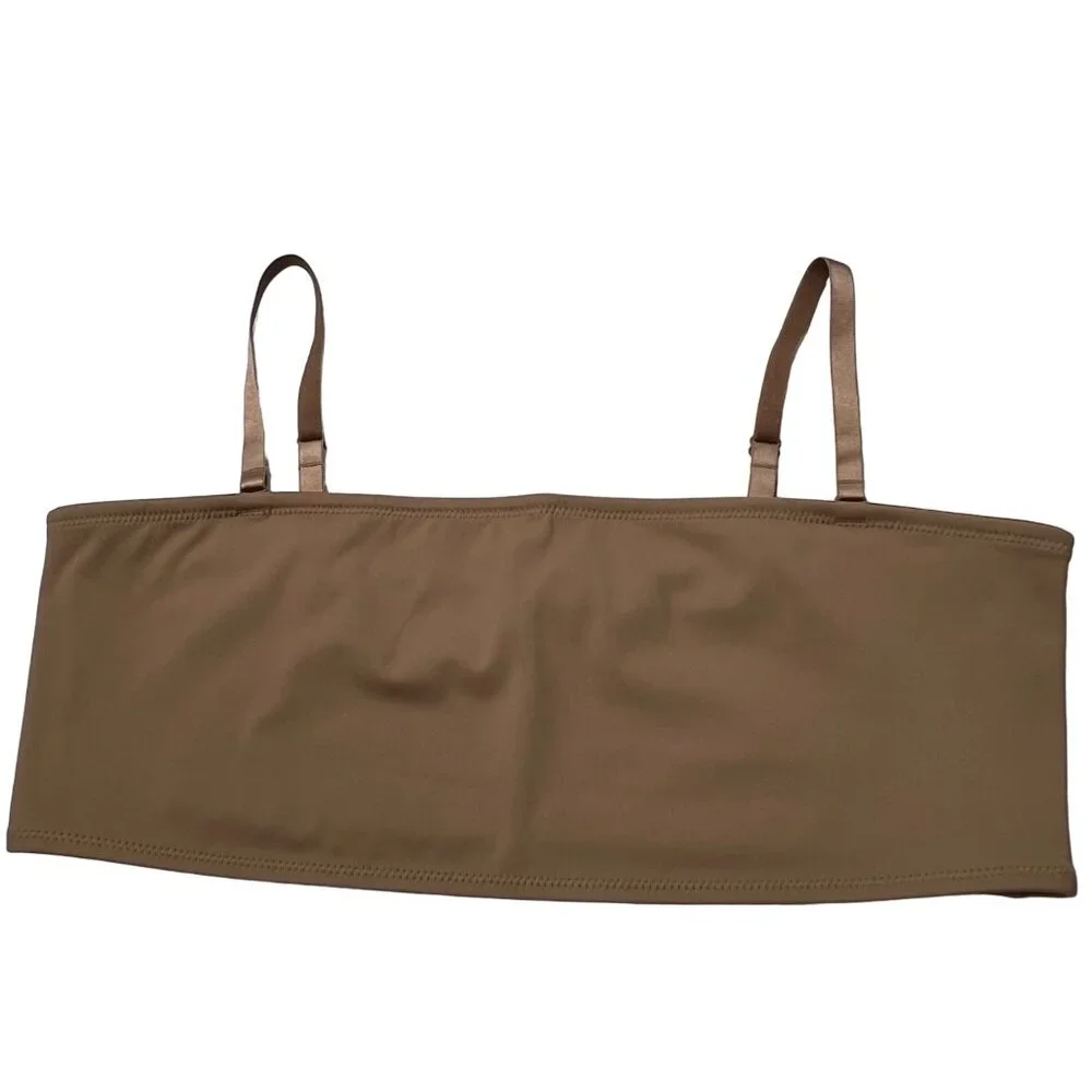 SKIMS Shaping Swim Bandeau Top‎ Lot 2 Onyx Sienna Womens 3X